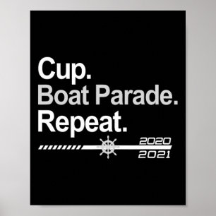 Affiche Défilé de bateaux de coupe répétition drôles de fa