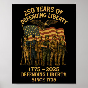 Affiche Défilé militaire de l'armée américaine patriotique