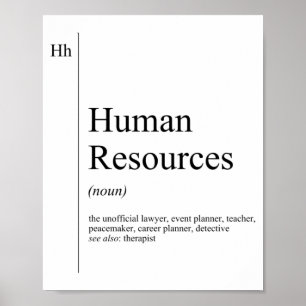 Affiche Définition amusante des ressources humaines