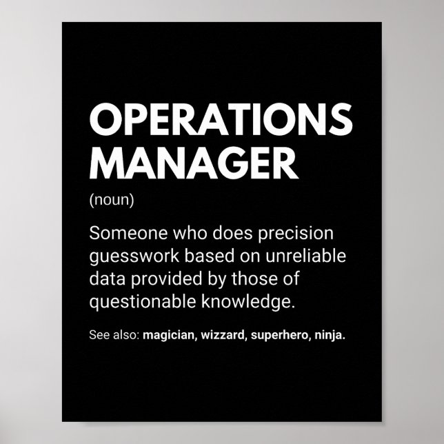 Affiche Définition amusante d'Operations Manager (Devant)