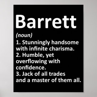 Affiche Définition Barrett Nom Personnalisé Drôle