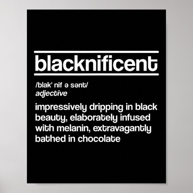 Affiche Définition Blacknificent Histoire des Noirs Fierté (Devant)