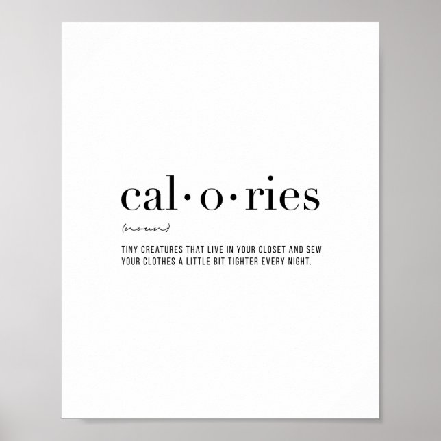Affiche Definition Calories (Devant)