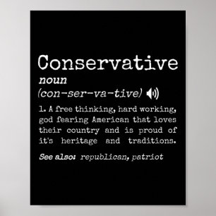 Affiche Définition Conservatrice Traditionnelle Drôle Pro