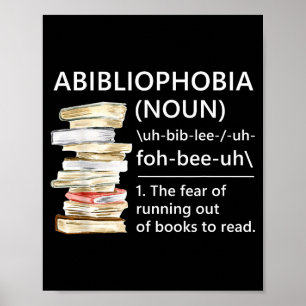 Affiche Définition d'abibliophobie lecture drôle livre ver