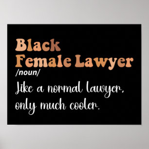 Affiche Définition d'avocate noire féminine drôle Femmes a
