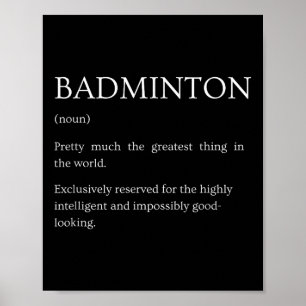 Affiche Définition de badminton - Badminton drôle et sarca