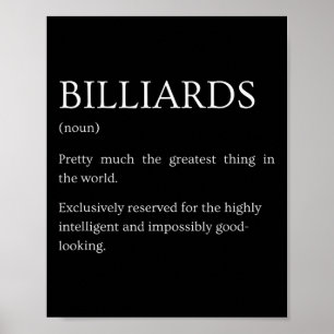 Affiche Définition de billard - Billard sarcastique amusan