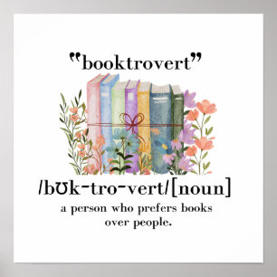 Affiche Définition de "Booktrovert"