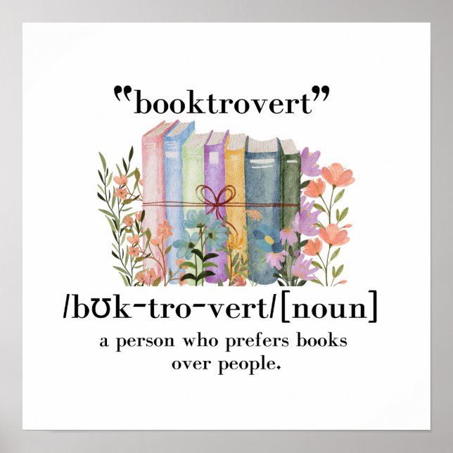Affiche Définition de "Booktrovert" (Devant)