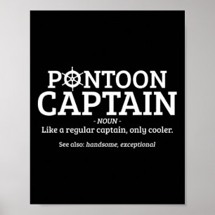 Affiche Définition de capitaine de ponton drôle bateau pon