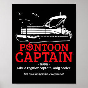 Affiche Définition de capitaine de ponton drôle bateau pon