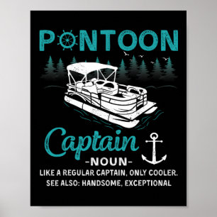 Affiche Définition de capitaine de ponton drôle bateau pon