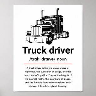 Affiche Définition de chauffeur de camion pour la Journée