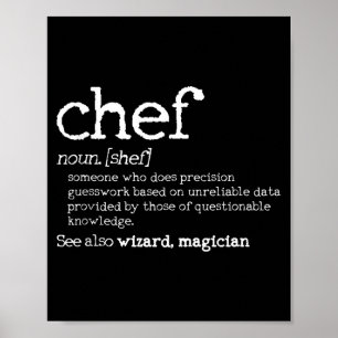 Affiche Définition de Chef - Dictionnaire drôle Cadeau de