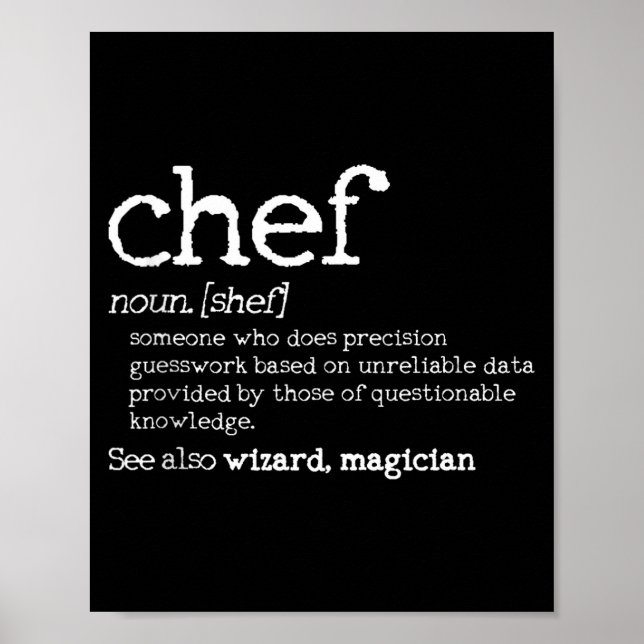 Affiche Définition de Chef - Dictionnaire drôle Cadeau de  (Devant)