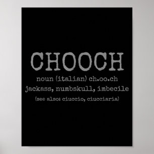 Affiche Définition de Chooch argot italien drôle Italie It