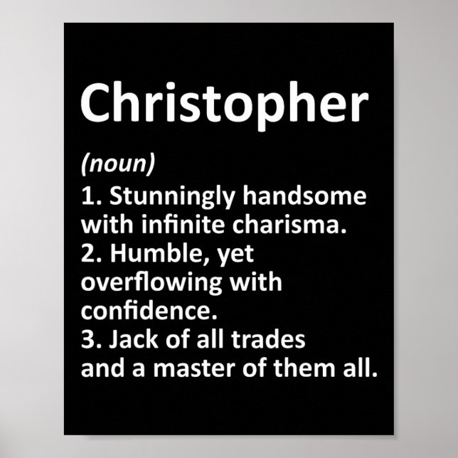 Affiche Définition de Christopher Nom Personnalisé Drôle d (Devant)