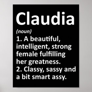 Affiche Définition de Claudia Nom Personnalisé Noël Drôle