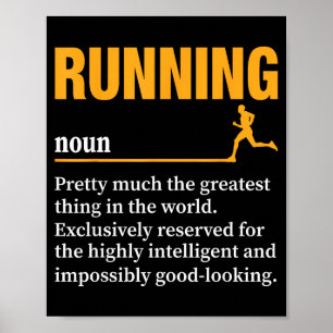 Affiche Définition de course Humour Marathon Drôle Athlète