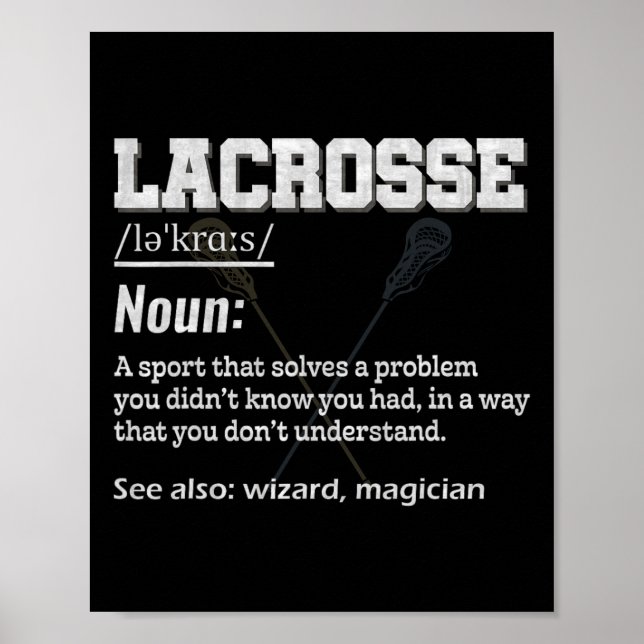 Affiche Définition De Crosse Pour Sports Team Lax Player (Devant)