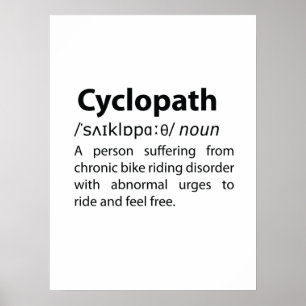 Affiche Définition de dictionnaire amusant Cyclopath
