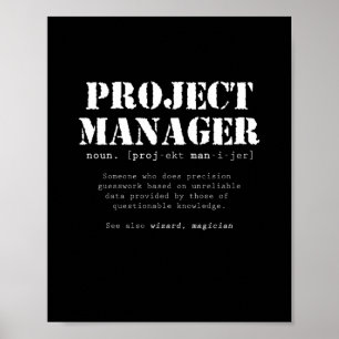Affiche Définition de dictionnaire Funny Project Manager
