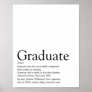 Affiche Définition de diplômé personnalisée moderne