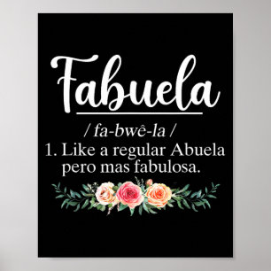 Affiche Définition de Fabuela drôle abuela espagnol grand-