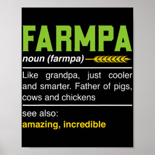 Affiche Définition de Farmpa drôle d'agriculture grand-pèr