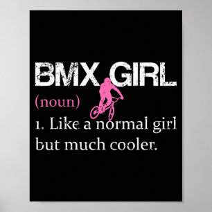 Affiche Définition de fille BMX drôle femme cycliste BMX c