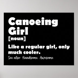 Affiche Définition de fille de canoë drôle Filles de canoé