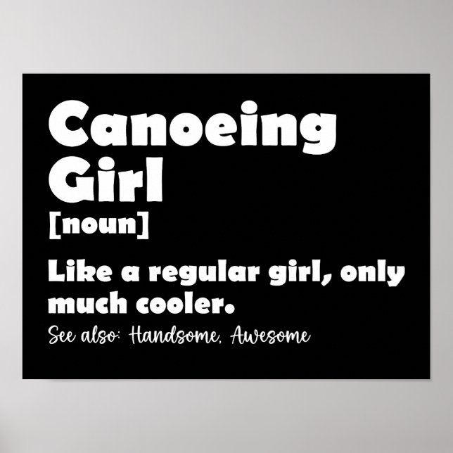 Affiche Définition de fille de canoë drôle Filles de canoé (Devant)