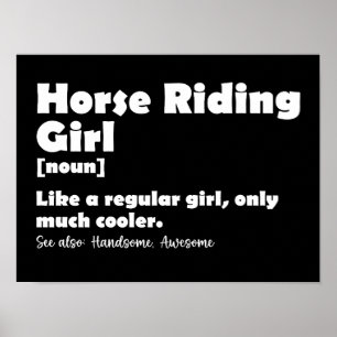 Affiche Définition de fille de cheval drôle Fille d'équita