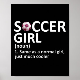 Affiche Définition de fille de football drôle Fille de foo
