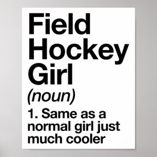 Affiche Définition de fille de hockey sur gazon drôle et S