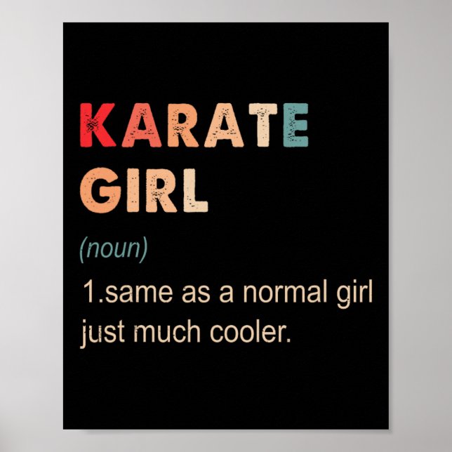 Affiche Définition de fille de karaté Cadeau drôle pour am (Devant)