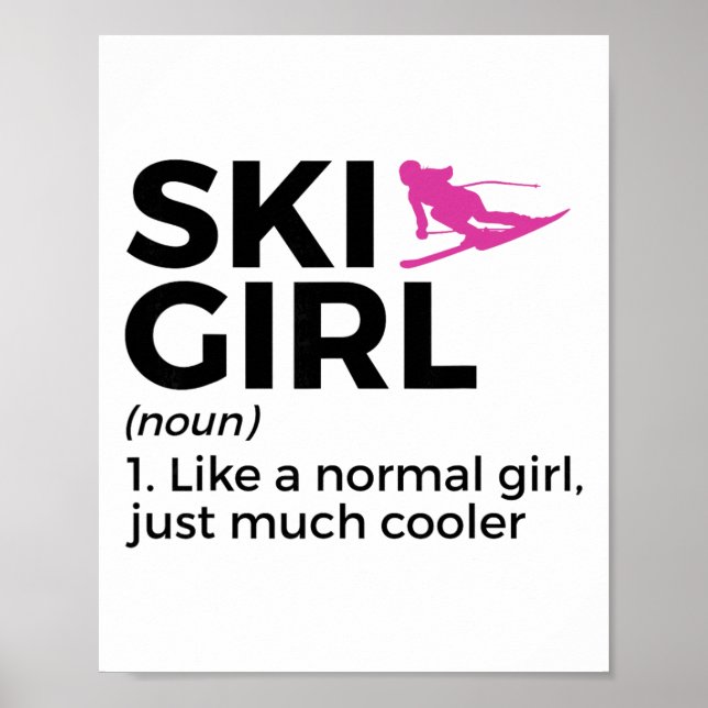 Affiche Définition de fille de ski drôle de ski  (Devant)