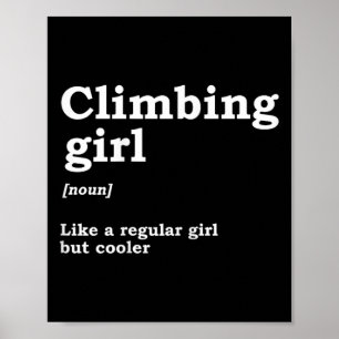 Affiche Définition de fille grimpeuse Nom Alpiniste Grimpe
