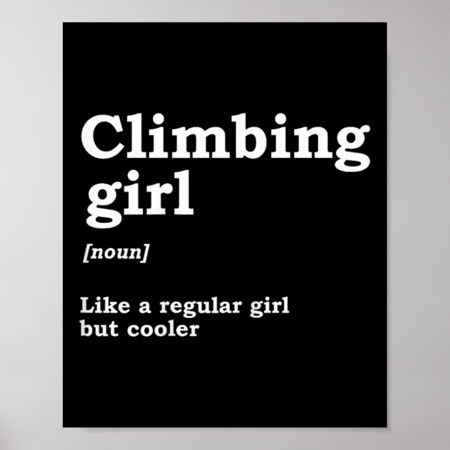 Affiche Définition de fille grimpeuse Nom Alpiniste Grimpe (Devant)