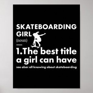 Affiche Définition de fille sportive Skateboarding
