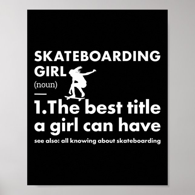 Affiche Définition de fille sportive Skateboarding  (Devant)