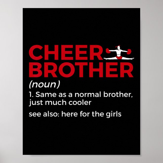 Affiche Définition de frère de cheer drôle  (Devant)