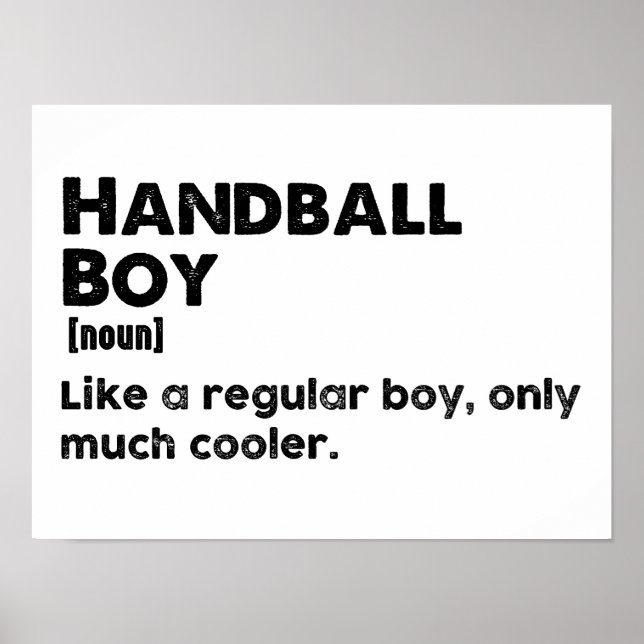 Affiche Définition de garçon de handball Drôle joueur de h (Devant)