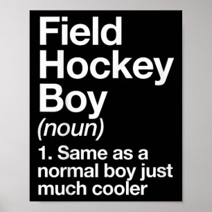 Affiche Définition de garçon de hockey sur gazon Funny Spo