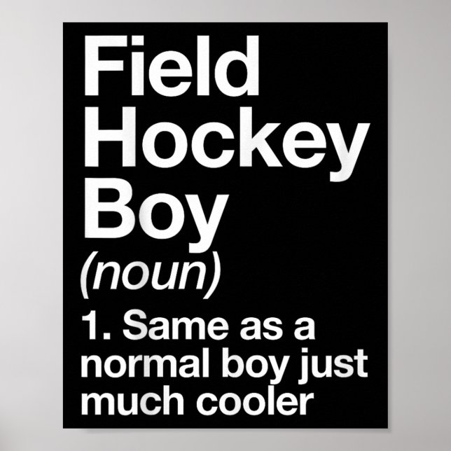 Affiche Définition de garçon de hockey sur gazon Funny Spo (Devant)