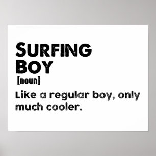 Affiche Définition de garçon de surf drôle surf sport surf