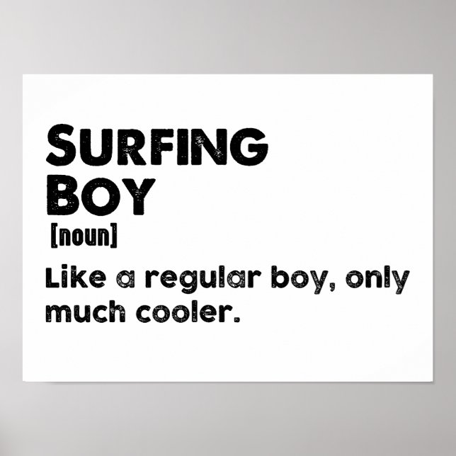 Affiche Définition de garçon de surf drôle surf sport surf (Devant)