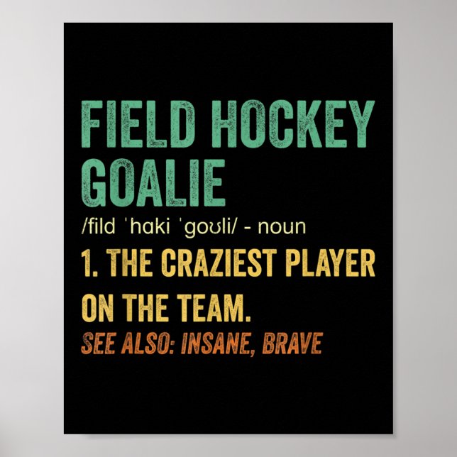 Affiche Définition de gardien de but de hockey sur gazon _ (Devant)