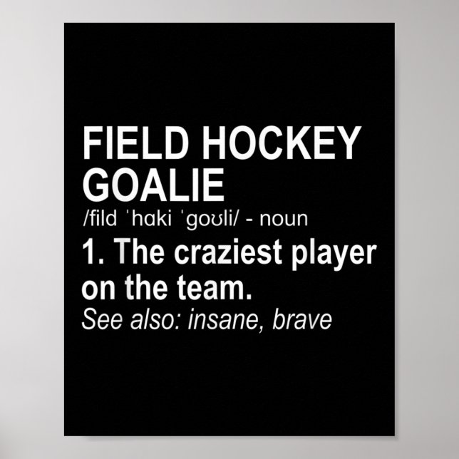 Affiche Définition de gardien de but de hockey sur gazon  (Devant)